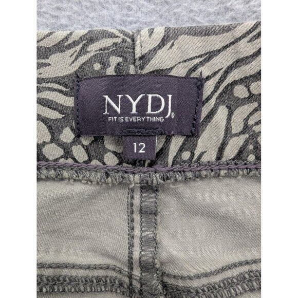 NYDJ Jeans Womens 12 Charcoal Shadow Animal Print Stretch Lift Tuck MFOZ8300 - Picture 11 of 15